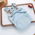 Vestido vaquero para mascotas con lazo y bordado para perros pequeños y gatos - XS / Azul claro
