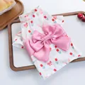 Florales Haustier-Sommerkleid mit rosa Hasenmuster und einer großen Satin-Schleife - XS / Rosa Schleife