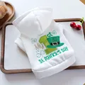 Felpa bianca per animali San Patrizio con ricamo a trifoglio su vassoio in legno - XS / My 1st St Patrick's Day (Bianco)