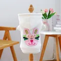 Sweat à capuche blanc pour petits chiens avec broderie lapin rose et fleurs 3D - Sweat à Capuche Lapin