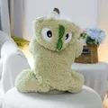Dettaglio della felpa con cappuccio da dinosauro in morbido pile sherpa verde chiaro con corna 3D - XS / Stile Mostro Verde Chiaro