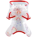 Waterproof pet raincoat with rainbow prints and transparent hood for small dogs - XS / Rainbow Raincoat-Red