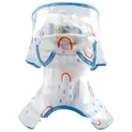 Waterproof rainbow print dog raincoat with transparent hood for small to medium pets - XS / Rainbow Raincoat-Blue