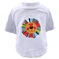 T-shirt blanc pour animaux avec imprimé lion de dessin animé pour chiens - XS / Lion Coloré (Blanc)