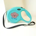 Mint green retractable dog leash with ergonomic handle and cute puppy design - Mint Green
