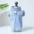 Camisa clásica de mezclilla azul claro para mascotas con anillo en D y costuras - XS / Azul claro