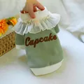 Cute green pet cupcake sweatshirt with lace collar for small dogs and cats - XS / Green