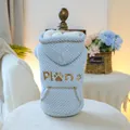 Sweat à capuche bleu pour animaux en maille gaufre avec doublure polaire chaude - XS (Poids 1.5kg) / Hauts / Sweat à Capuche Plan A - Bleu