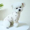 Soft cream knit pet sweater with navy anchor and red polka dot patterns for small dogs - XS (Weight 1.5kg) / Anchor Print Base Shirt - Beige