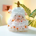 Pink floral pet princess dress with lace trim and D-ring harness for small dogs - XS (Weight 1.5kg) / Tops / Spring Tea Party - Calendula