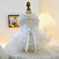 Elegant cream pet lace dress with large pearl bow and functional D-ring harness - XS (Weight 1.5kg) / Bottoms / Waltz Mesh Skirt - Champagne