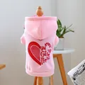 Détail du sweat à capuche rose pour animaux avec cœur à paillettes et anneau de laisse - Sweat à Capuche Cutie Pie