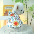 Buntes Hundehemd mit Blumenmuster und D-Ring für kleine Hunde und Katzen, Frühlingsmode - XS / Märchenkönigreich-Design