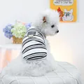 Classic black and white striped pet vest with a metal D-ring and 'Good!' label detail - XS (Approx. 1-1.5kg) / Traction Vest / Black & White Stripes