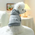 Dark grey hooded pet hoodie with white Drip print for small dogs and cats - Heather Grey Drip Hoodie