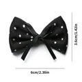 Détail du nœud papillon à pois pour animaux, largeur 6 cm et hauteur 3,6 cm - Noeud noir à pois / Taille unique