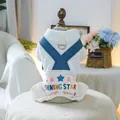Tuta per cani con top in pile, pantaloni di velluto a coste e ricamo Shining Star - XS / Pantaloni con bretelle stella