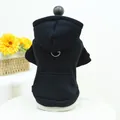 Black pet hoodie for dogs and cats with functional hood and back leash D-ring detail - XS / Black