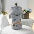 Sweat à capuche pour chien en maille gaufrée gris foncé avec broderie Los Angeles et anneau D - Sweat à Capuche Sunny California