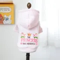 Roze hondenhoodie met Princess-borduring gepresenteerd op een display mannequin voor dieren - XS / Roze kleine prinses