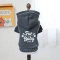 Felpa con cappuccio grigio scuro per animali con stampa Fur Baby su manichino - XS / Grigio Fumo (Stampa Fur Baby)
