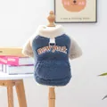 Détail du sweat à capuche New York pour animaux avec anneau en D et col sherpa - XS / Hauts / Bleu