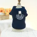 Chaleco azul de punto gofre para perro con bordado Baby FASHION y anillo en D de metal - L / Azul marino