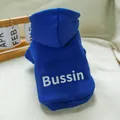 Détail du sweat à capuche bleu marine pour animaux avec imprimé Bussin en coton - XS / Bleu Royal Bussin