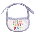 Pet birthday bib with It's My Birthday colorful embroidery and blue striped straps - S / Blue (It's My Birthday)