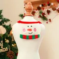 Christmas snowman pet bib with white felt embroidery and red green festive stripes - Christmas Series Bib (Snowman)