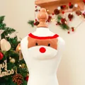 Christmas reindeer pet bib with red nose and brown felt antlers on a white mannequin - Christmas Series Bib (Elk)