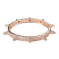 Roségoldenes Punk-Armband mit vollem Zirkonia-Pavé und ikonischen Metallnieten im Hip-Hop-Stil - Roségold