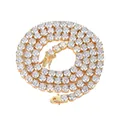 Klassische 14k vergoldete Tenniskette mit brillantgeschliffenen weißen Zirkonia-Steinen - Armband 8inch(20CM) / 3mm Breite / Gold