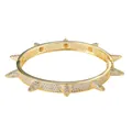 Hip-Hop-Armreif in Gold mit Zirkonia-Besatz und Nieten im trendigen Punk-Design - Gold