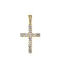 Hip hop style gold plated Ankh cross pendant with sparkling micro-paved cubic zirconia - Gold