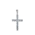 Silver hip hop Ankh cross pendant with micro-paved sparkling cubic zirconia stones - Pendant Only (Without Chain) / Silver