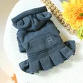 Robe à capuche gris foncé pour animaux avec oreilles d'ours et jupe plissée - XS / gris foncé