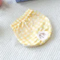 Detail of yellow plaid pet diaper pants with lace trim and breathable mesh lining - L / Yellow Checkerboard Style