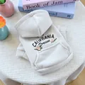 Sudadera blanca de forro polar para perro con bordado California Dream y anillo en D - XS / Estilo California Dream Gris
