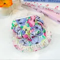 Floral pet dress with white lace trim and sweet Lolita style for small dogs and cats - XS / Monet Bonnet Hat