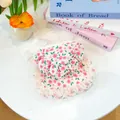 Floral pet dress with lace trim and pink flower patterns for small dogs and cats - Bonnet Hat - Small Rose