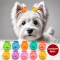 6er-Set bunte Rosen-Haarspangen für kleine Hunde und Katzen in verschiedenen Farben - 6-teiliges Haarspangen-set Mit Pfingstrosenmotiv