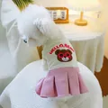 Pink corduroy tutu puppy dress with Sally Bear embroidery and matching red sunglasses - XS / Bear Tutu Skirt Only