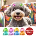 Set of 10 colorful butterfly shaped pet hair clips for small dogs and cats in pastel tones - Bowknot Hairpin