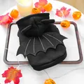 Detail of black pet bat hoodie with wings and pumpkin decor for Halloween atmosphere - Bat Style (Black)