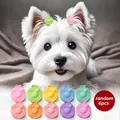 Set of 6 cute pet hair clips with resin flower and bow designs in vibrant candy colors - Noble Hat Small Hair Clips