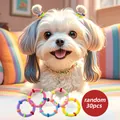 30-piece random set of colorful elastic pet hair bows for small dogs and cats - 30psc Bamboo Hair Tie