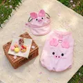 Roze cartoon varken huisdier vest tuigje met bijpassende zonnehoed voor honden - Roze Varken Set