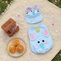 Blauwe pet vest en zonnehoed set met 3D olifantenoren en metalen tractie D-ring - XS / Blauwe Olifant Set