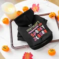 Schwarzer Haustier-Hoodie für Halloween mit Spooky Season Aufdruck für Hunde - XS / Spooky Saison (Schwarz)